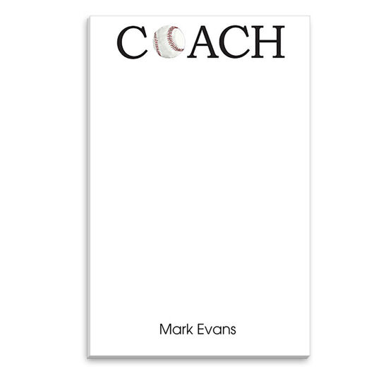 Baseball Coach Notepad